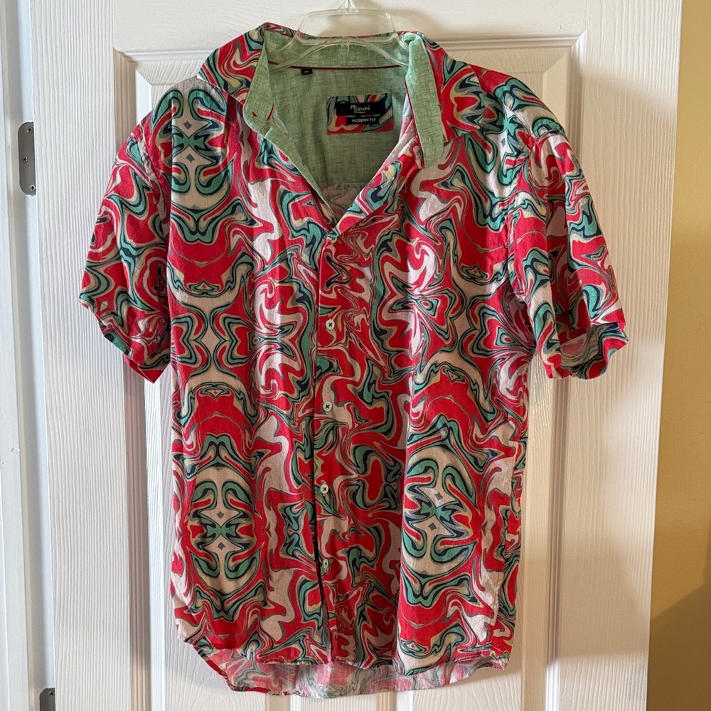 Colorful Swirl Men's Casual Shirt